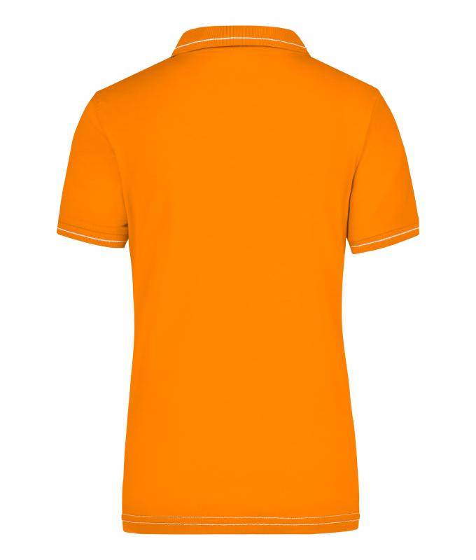 Damen Ladies' Elastic Polo Orange/white 7959