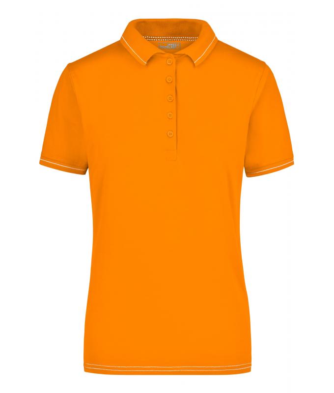 Damen Ladies' Elastic Polo Orange/white 7959