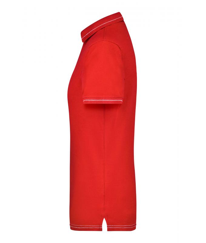 Damen Ladies' Elastic Polo Red/white 7959
