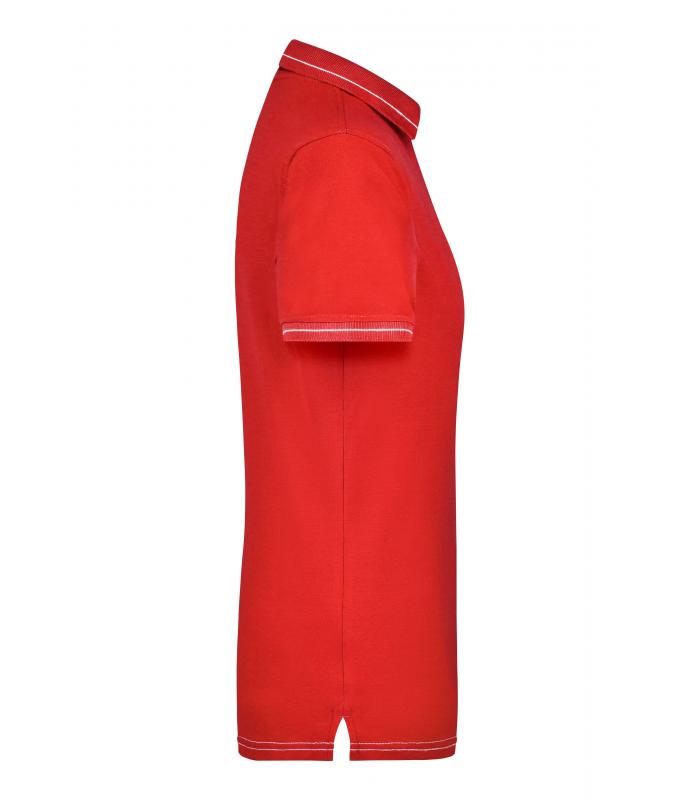 Damen Ladies' Elastic Polo Red/white 7959