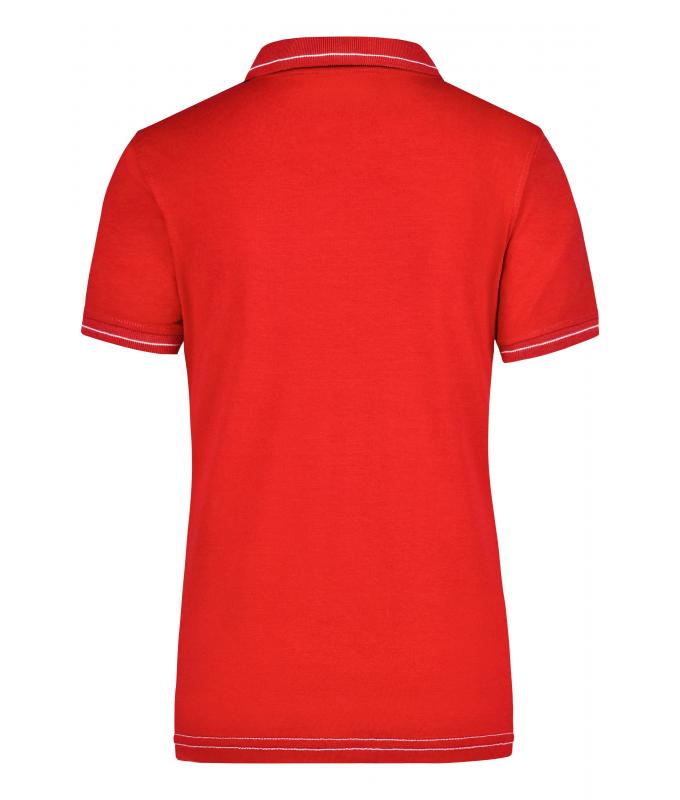 Damen Ladies' Elastic Polo Red/white 7959