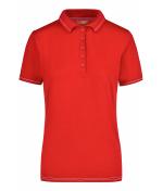 Damen Ladies' Elastic Polo Red/white 7959