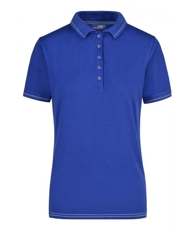 Damen Ladies' Elastic Polo Royal/white 7959