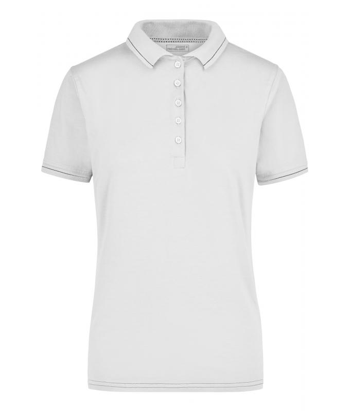 Damen Ladies' Elastic Polo White/black 7959