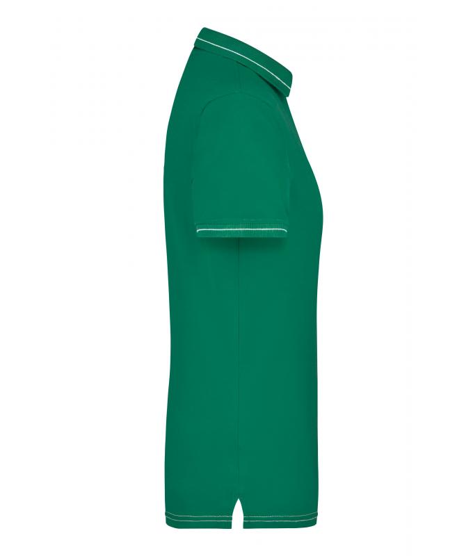 Damen Ladies' Elastic Polo Irish-green/white 7959