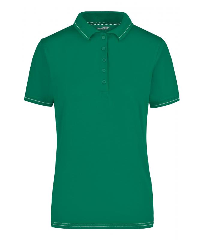 Damen Ladies' Elastic Polo Irish-green/white 7959