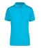 Dames Ladies' Elastic Polo Aqua/wit 7959