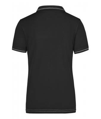 Dames Ladies' Elastic Polo Zwart/wit 7959