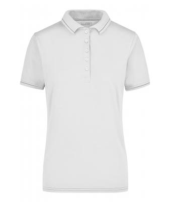 Dames Ladies' Elastic Polo Wit/zwart 7959
