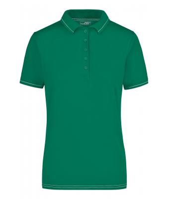 Dames Ladies' Elastic Polo Iers-groen/wit 7959