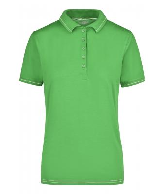 Femme Polo extensible femme Vert-citron/blanc 7959