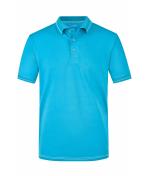 Herren Men's Elastic Polo Aqua/white 7995