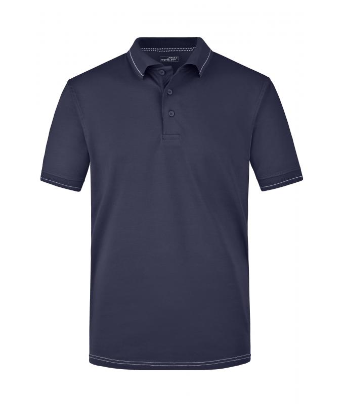 Herren Men's Elastic Polo Navy/white 7995