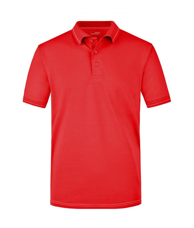 Herren Men's Elastic Polo Red/white 7995