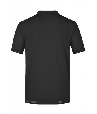 Heren Men's Elastic Polo Zwart/wit 7995