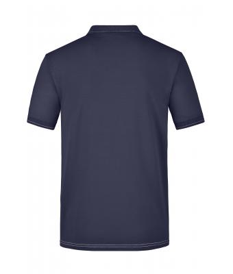 Heren Men's Elastic Polo Navy/wit 7995