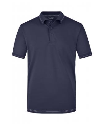 Heren Men's Elastic Polo Navy/wit 7995