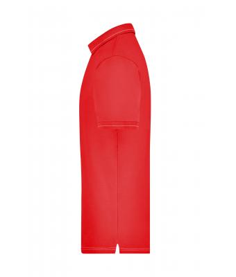 Heren Men's Elastic Polo Rood/wit 7995