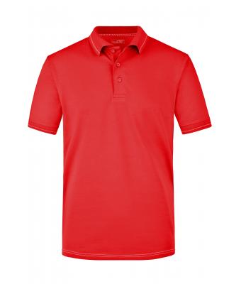 Heren Men's Elastic Polo Rood/wit 7995