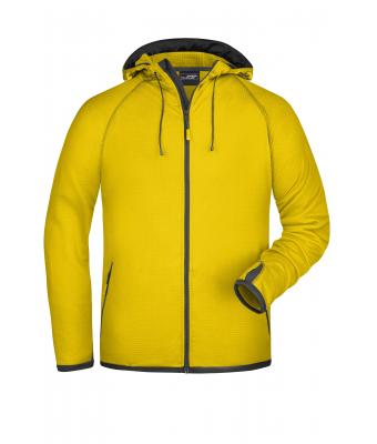 Homme Veste contrastée à capuche homme Jaune/carbone 8026