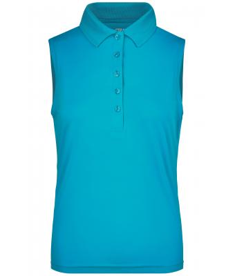 Ladies Ladies' Active Polo Sleeveless Turquoise 8030