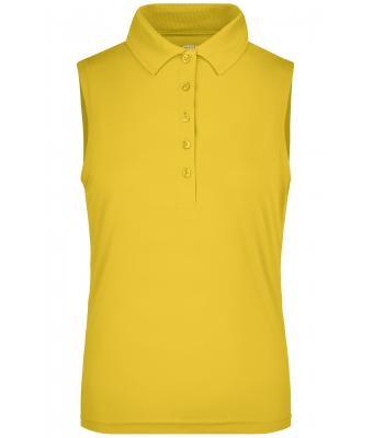 Dames Ladies' Active Polo Sleeveless Zon-geel 8030