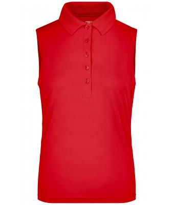 Dames Ladies' Active Polo Sleeveless Rood 8030