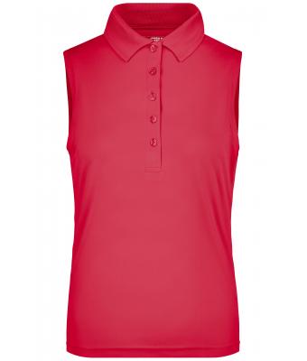 Dames Ladies' Active Polo Sleeveless Roze 8030