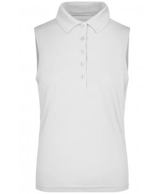 Damen Ladies' Active Polo Sleeveless White 8030