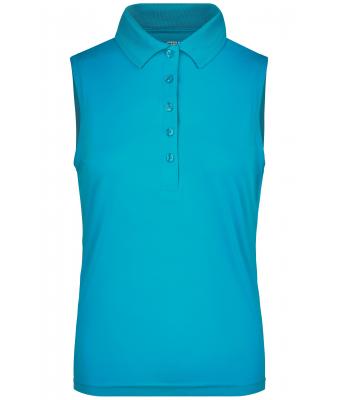 Femme Polo sans manches micro polyester femme Turquoise 8030