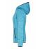 Dames Ladies' Knitted Fleece Hoody Blauw-melange/zwart 8043