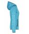 Dames Ladies' Knitted Fleece Hoody Blauw-melange/zwart 8043