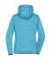 Dames Ladies' Knitted Fleece Hoody Blauw-melange/zwart 8043