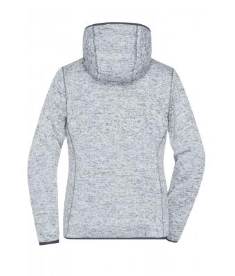 Damen Ladies' Knitted Fleece Hoody Light-melange/carbon 8043