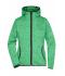 Damen Ladies' Knitted Fleece Hoody Green-melange/black 8043