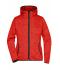 Damen Ladies' Knitted Fleece Hoody Red-melange/black 8043