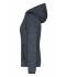 Dames Ladies' Knitted Fleece Hoody Donker-melange/zwart 8043