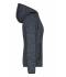 Dames Ladies' Knitted Fleece Hoody Donker-melange/zwart 8043