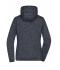 Dames Ladies' Knitted Fleece Hoody Donker-melange/zwart 8043