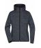 Dames Ladies' Knitted Fleece Hoody Donker-melange/zwart 8043