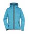 Dames Ladies' Knitted Fleece Hoody Blauw-melange/zwart 8043