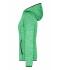 Dames Ladies' Knitted Fleece Hoody Groen-melange/zwart 8043