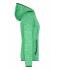 Dames Ladies' Knitted Fleece Hoody Groen-melange/zwart 8043
