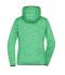 Dames Ladies' Knitted Fleece Hoody Groen-melange/zwart 8043