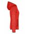 Dames Ladies' Knitted Fleece Hoody Rood-melange/zwart 8043