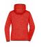 Dames Ladies' Knitted Fleece Hoody Rood-melange/zwart 8043