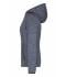 Dames Ladies' Knitted Fleece Hoody Denim-melange/zwart 8043