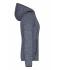 Dames Ladies' Knitted Fleece Hoody Denim-melange/zwart 8043