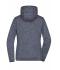 Dames Ladies' Knitted Fleece Hoody Denim-melange/zwart 8043