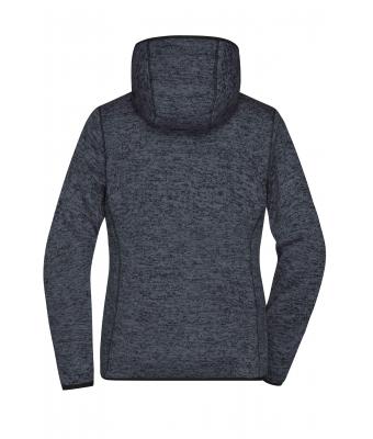 Femme Veste à capuche en tricot polaire femme Mélange-foncé/noir 8043